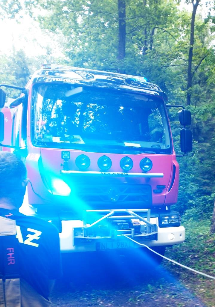 Strażacy z Lidzbarka Warmińskiego ćwiczyli gaszenie pożaru lasu
